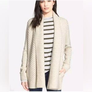 𝅺VINCE Open Cardigan Oatmeal Wool Blend Size S